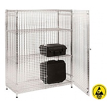 ESD Wire Mesh Security Cage with shelves, static