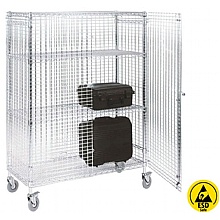 ESD Wire Security Cage with shelves, mobile