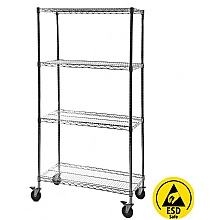 ESD Safe Chrome wire mobile tray rack trolleys