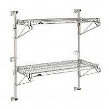 Eclipse Chrome Cantilever Wall Shelving, 2 tiers