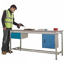 Workshop Bench With Secure Fixed Cupboard & Drawer
