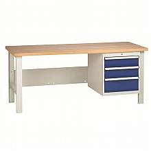 Workbench with Three Drawer Unit