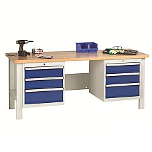 Workbench with 2 x Three Drawer Units