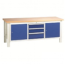 Workbench, 3 Drawer Unit & 2 Cupboards