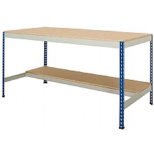 Rivet Value Workbench with half lower shelf