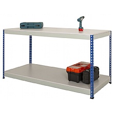 Rivet Value Workbench, Full Bottom White MFC Shelf