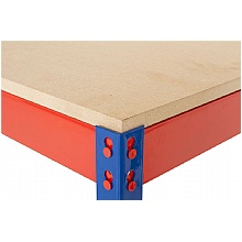 chipboard top with orange beam