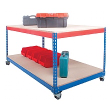 Rivet Mobile Workbench with lower shelf