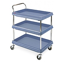 Tray Trolleys with 3 deep lipped trays