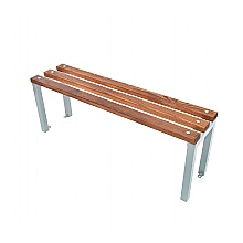 cloakroom bench with dark brown slats