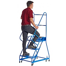 Spring Loaded Mobile Safety Steps, Non-Slip Treads, UK Made with Box Base for Stability