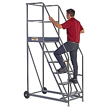 Warehouse Mobile Safety Steps with Large Platform