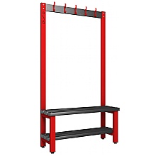 Cloakroom Unit red/ black poylmer slats