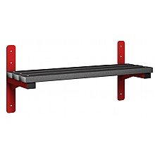 Wall mounted bench seat, Red/ Black Polymer