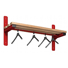 Pure Wall Mounted Shelf and Hanging Rail, Red