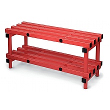 Plastic Cloakroom Bench, Red