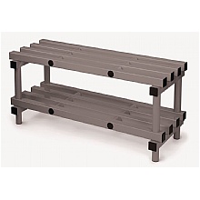 Plastic Cloakroom Bench, Grey