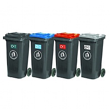 Recycling Wheelie Bins, Colour-Coded Set of 4, EN 840 Compliant