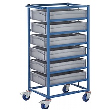Tray Trolley with 6 x 120mm High Food Grade Containers