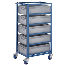 Tray Trolley with 5 x 170mm High Food Grade Containers