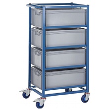 Tray Trolley with 4 x 220mm High Food Grade Containers