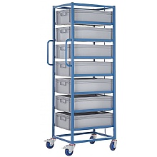 Tray Trolley with 7 x 170mm High Food Grade Containers