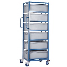 Tray Trolley with 6 x 220mm High Food Grade Containers