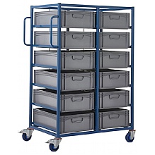 Tray Trolley with 12 x 170mm High Food Grade Containers
