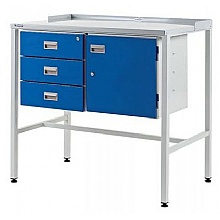 Flat Top Workstation, Triple Drawer & Cupboard