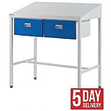 Sloping Top Workstation, Two Drawers