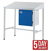 Sloping Top Workstation with Cupboard
