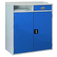 Industrial Workstation - Flat Top, Cupboard, Drawer & Shelf