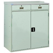 Industrial Workstation - With Flat Top, Cupboard & Drawers