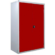 Standard industrial cupboard with red doors
