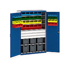 Component Storage Cabinet - 48 Bins, 6 Euro Boxes, 3 Drawers