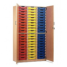 Wooden full ht.cupboard with 60 storage Trays