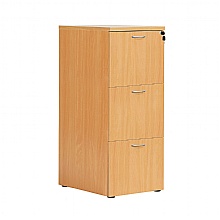 Beech 3 drawer filing cabinet, with two keys