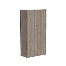 Grey Oak 1600mm high cupboard three shelves