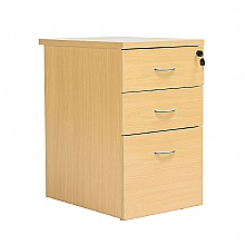 Nova Oak Desk High Pedestal, 3 Drawers