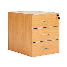 Beech Fixed Pedestal, 3 Drawers