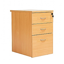 Beech Desk High Pedestal, 3 Drawers