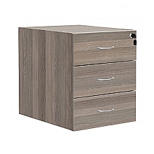 Grey Oak Fixed Pedestal, 3 Drawers