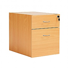 Beech Low Mobile Pedestal, 2 Drawers