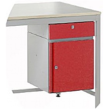 single steel drawer/ cupboard workbench unit