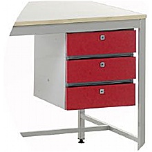 3-drawer steel workbench unit