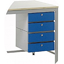steel 4-drawer workbench unit