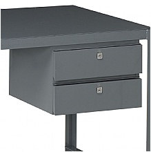 steel 2-drawer workbench unit