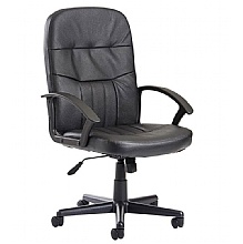 Cavalier Manager Chair, Black Leather Faced Finish