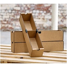 Cardboard Storage Bins Shelf Bins with 2 Compartments, 110 W