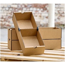 Cardboard Storage Bins Shelf Bins with 2 Compartments, 180 W